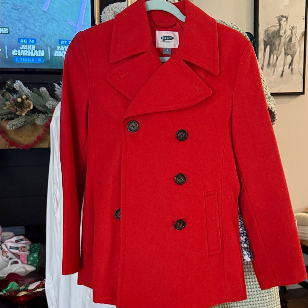 Old Navy Vibrant Red Peacoat